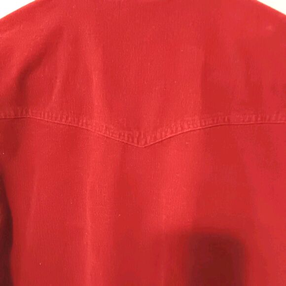 Vtg 90s Winnie The Pooh Embroidered Corduroy Western Snap Shirt Sz M Deep Red - Picture 8 of 12